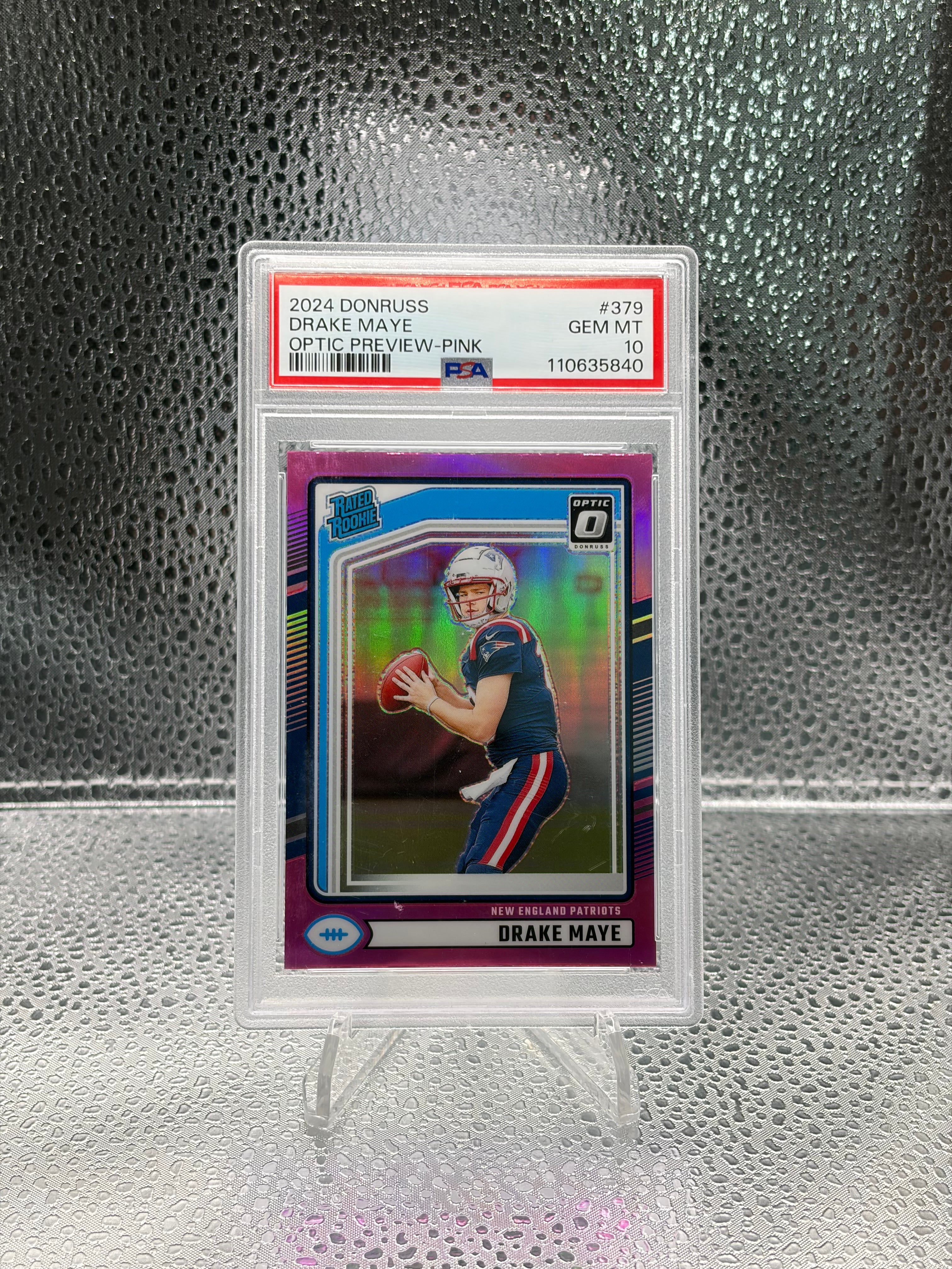 Drake Maye 2024 Donruss Optic Preview Pink GEM MT 10