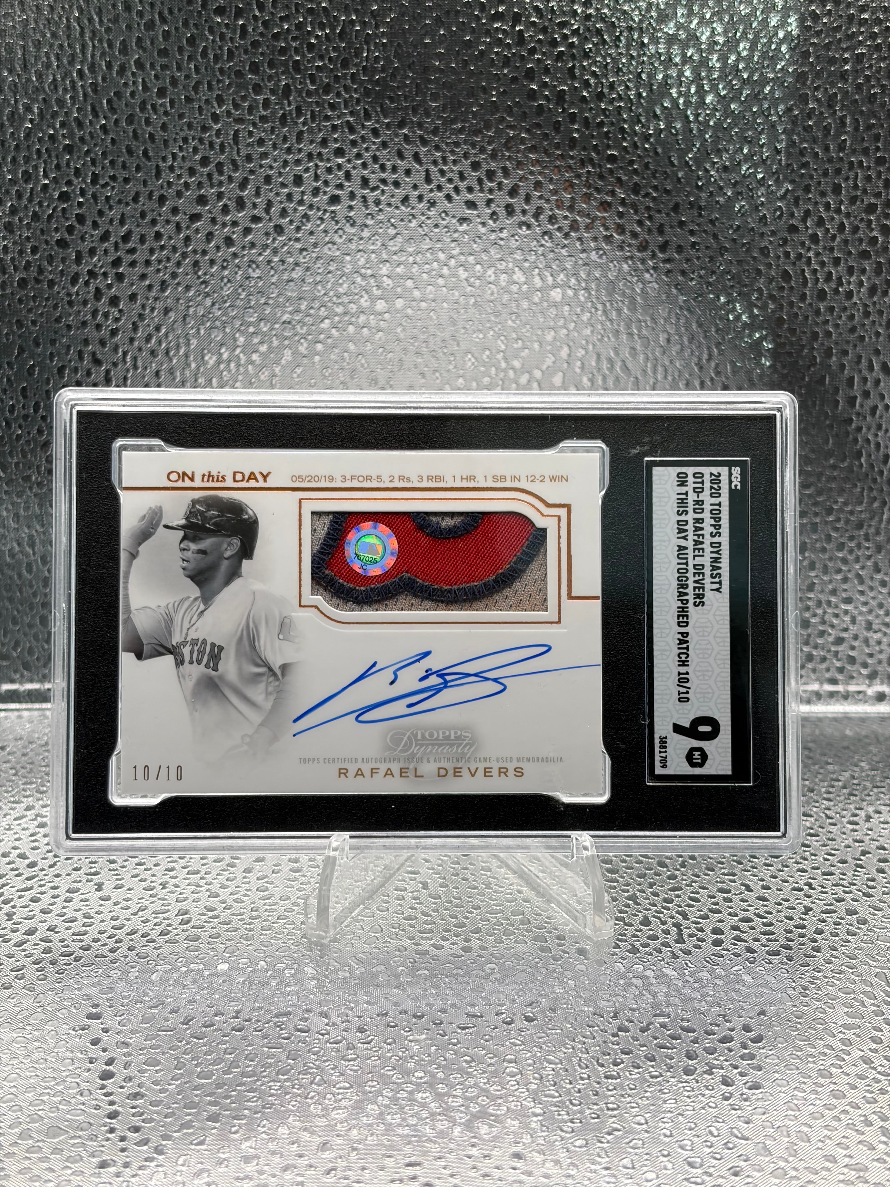 Rafael Devers 2020 Topps Dynasty On This Day Patch Auto MT 9 10/10