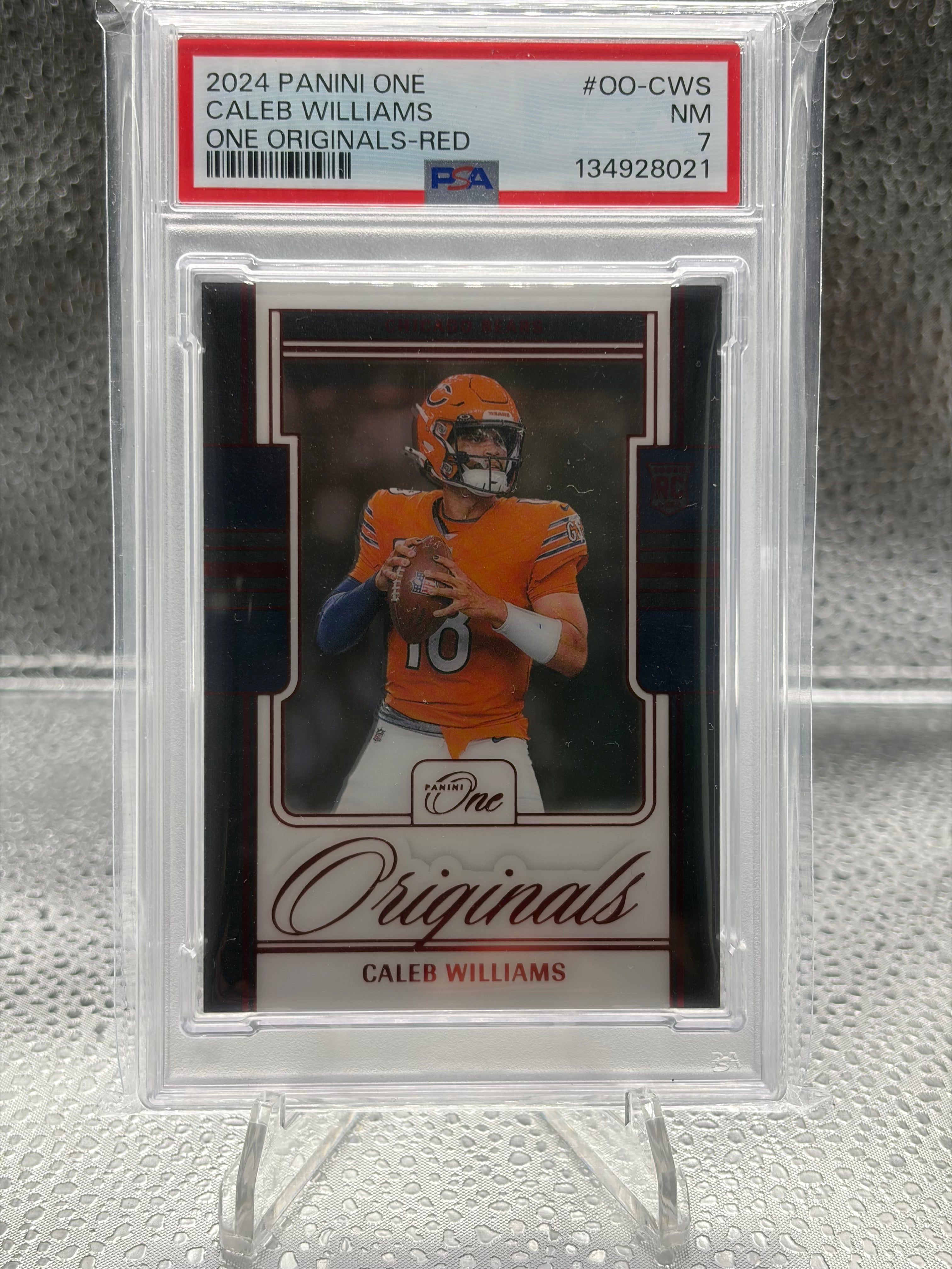 Caleb Williams 2024 Panini One 'One' Originals Red 26/49 NM 7